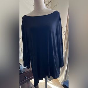 Chico’s black asymmetrical top long sleeve, size Xl- Chico’s size 3